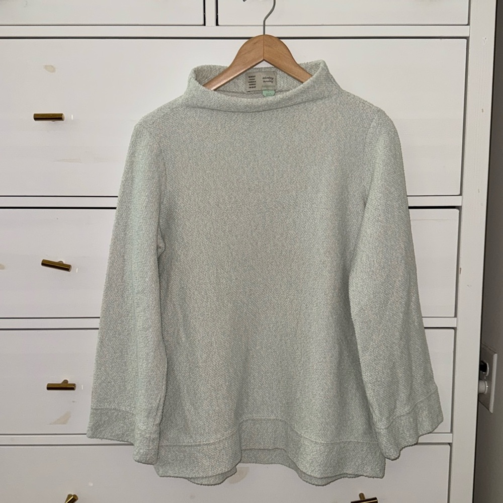 EUC Anthropologie Saturday Sunday Aqua Funnel Mock Neck Pullover Size S